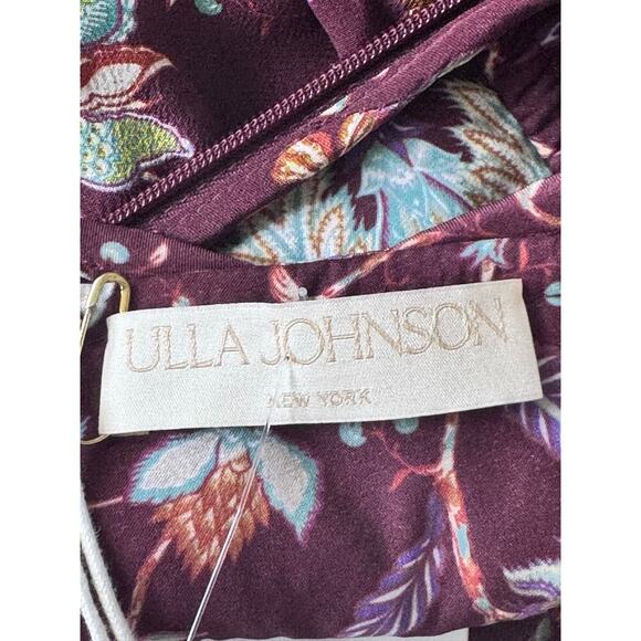 NEW Ulla Johnson Josanna 100% Silk Gown Floral Ruffle Tiered Maxi Dress Sz 14 - Picture 8 of 16